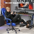 thumbnail image 6 of RSPGame Ergonomic Gaming Chairs for Adults,Pocket Spring Cushion,PU Leather Office Chairs with Lumbar Support and Retractable Footrest,Home and Office Computer Chairs-Blue Racing, 6 of 13