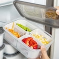 thumbnail image 5 of SPOORYYO Clear Refrigerator Organizer Bins 4 Compartment Divided Tray with Lid for Snacks, Fruit, and More, 5 of 6