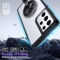 thumbnail image 2 of Magnetic for Galaxy S21 Ultra Case with Ring Kickstand,[10 FT Military Grade Drop Protection] Slim Protective Translucent Matte,TPU+PC Luxury Protective Phone Case Black 23-s21u-01, 2 of 13