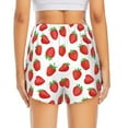 thumbnail image 3 of Picia Strawberries Pattern Women's 2 in 1 Athletic Running Shorts High Waisted Workout Casual Gym Sweat Shorts with Comfy Liner Zipper Pockets-Large, 3 of 9