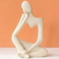 thumbnail image 3 of Farcauo Ceramic Thinker Vase White Flower Vase for Home Decor Modern Cute Boho Vases for Table Room Decor Unique Aesthetic Vase Ceramic Decorative Face Vases for Centerpieces Birthday Gifts for Women, 3 of 9