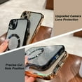thumbnail image 6 of for iPhone 14 Plus Case Glitter Magnetic Compatible with MagSafe Full Camera Lens Protection Luxury Plating Cute Bling Clear Shockproof Slim Phone Case for Women Girls (Gold), 6 of 14