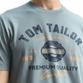 thumbnail image 3 of TOM TAILOR Camiseta para hombre - Camiseta con logotipo, cuello redondo, corte regular, algodón, estampado Verde menta XL (X-Large), 3 of 6