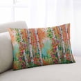 thumbnail image 2 of Oil Painting Throw Pillow Cover 24 x 36 Inch Decorative Pillow Cover Modern Abstract Art Summer Tree Leaves Green Pink Lumbar Pillowcase Seasonal Rectangle Cushion Case for Couch Sofa Bed Living Room, 2 of 7