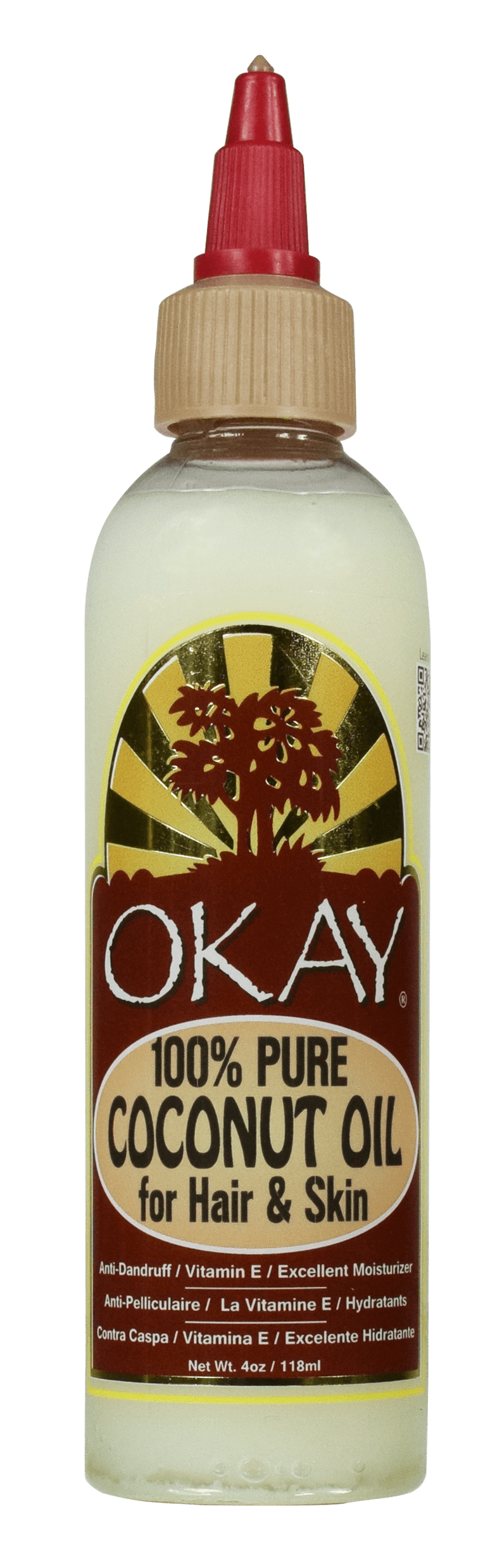 Okay 100 Coconut Oil For Hair Skin 4 Oz Walmartcom