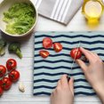 thumbnail image 3 of Navy Cutting Board, Chevron Twisty Pattern in Nautical Style Tones Ocean Sea Life Cottage House Design, Decorative Tempered Glass Cutting and Serving Board, Large Size, Indigo White, by Ambesonne, 3 of 5