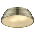 thumbnail image 3 of Yep by Golden Lighting Duncan 2-light Flush Mount in Pewter and White shade, 3 of 10