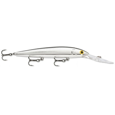 UPC: 0022677288659 | Rapala Down Deep Husky Jerk 4 3/4 Fishing Lure Pure Chrome 1/2 Oz. DHJ12PCH