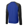 thumbnail image 6 of Sport-Tek Sport Wick Raglan Colorblock Fleece Crewneck-XS (True Royal/ Black), 6 of 6