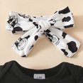 thumbnail image 6 of HCNTES Toddler Baby Girls Seasonal Wear Short Sleeve Romper with Elastic Short Kids Girls Summer 2PCS Outfits Set(Black,9-12 Months), 6 of 7