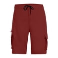 thumbnail image 5 of DDAPJ pyju Cargo Shorts for Men 2026 Summer Work Hiking Pants Elastic Waist Knee Length Big and Tall Bermuda Shorts with Pockets Red M, 5 of 7