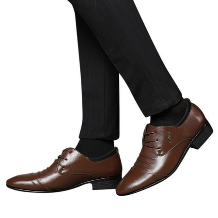 Dakaela Men s Oxfords Business Formal Derby Dress Shoes Low Heel Fashion Sneakers Slip on Loafers Brown 10