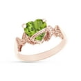 thumbnail image 3 of Heart Shape Simulated Peridot In 14K Rose Gold Over 925 Sterling Silver Ring Size 10.5, 3 of 5