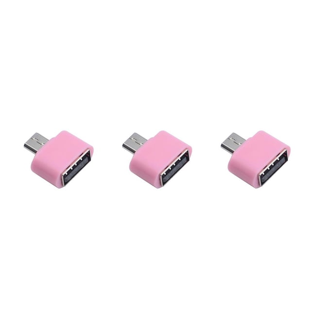 Maytalsory OTG Adapter USB Mobile Phone Data Sharing Card Reader Converter Electronic Connector Household Smartphone Connection Pink 3Set