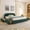 Green+MDF, variant on HMYG Queen Size Upholstered Bed Frame Modern Minimalist Style-Circle Yarn Fabric,Tall Curved Headboard,Sturdy Leg Support Wheeled Drawer Storage,Mattress Not Included-Pink