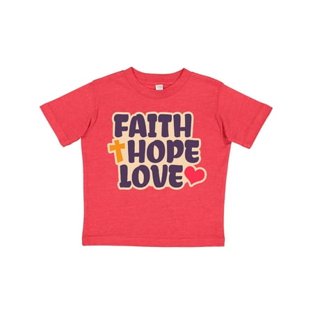 

Inktastic Faith Love Hope Opposite Color Gift Toddler Boy or Toddler Girl T-Shirt