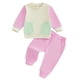 thumbnail image 2 of Odeerbi 0-3 Años Niños Niñas Algodón Conjuntos Color Block Sudadera Manga Larga Pantalones Jogger Conjunto de Dos Piezas, 2 of 4