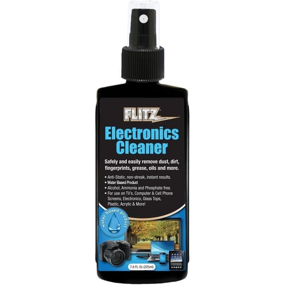 Flitz Electronic Screen Cleaner Spray - 7.6oz of USA-Made Multi-Purpose Monitor Cleaner for Computers, TVs, Lenses, Phones, & More - Non-Streak, Anti-Static Screen Spray w/ No Harsh Chemicals