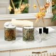 thumbnail image 4 of Yayeee 4 Pack Qtip Holder Bathroom Cotton Swab Canister with Lid Clear Dispenser Set, Beige Floral Garden, 4 of 6