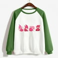thumbnail image 3 of Gibobby Sudaderas para mujer Sudadera con capucha informal sin sombrero con cuello redondo y mangas raglán con estampado divertido del día de San Valentín para mujer 11 (Verde, M), 3 of 5