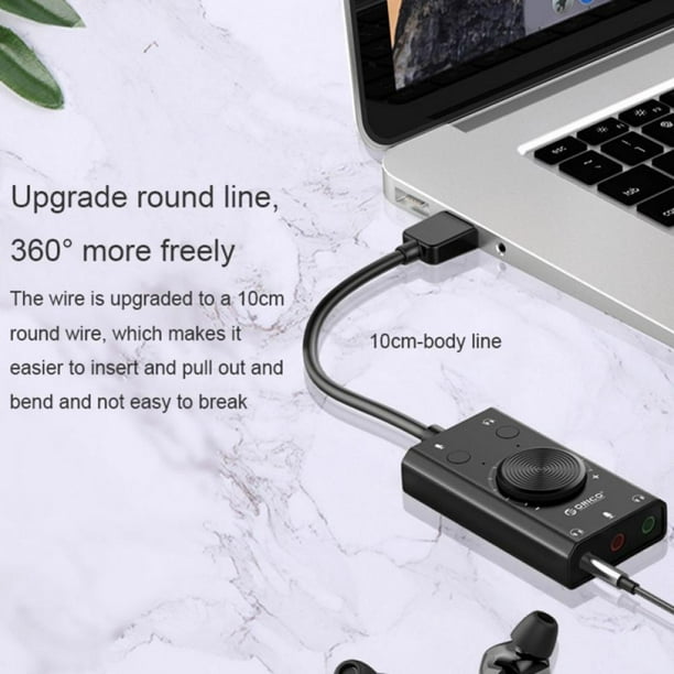 External USB Card Stereo Mic Speaker Headset Audio Jack 3.5mm Cable Adapter Mute Switch Volume Adjustment Free Drive - Walmart.com