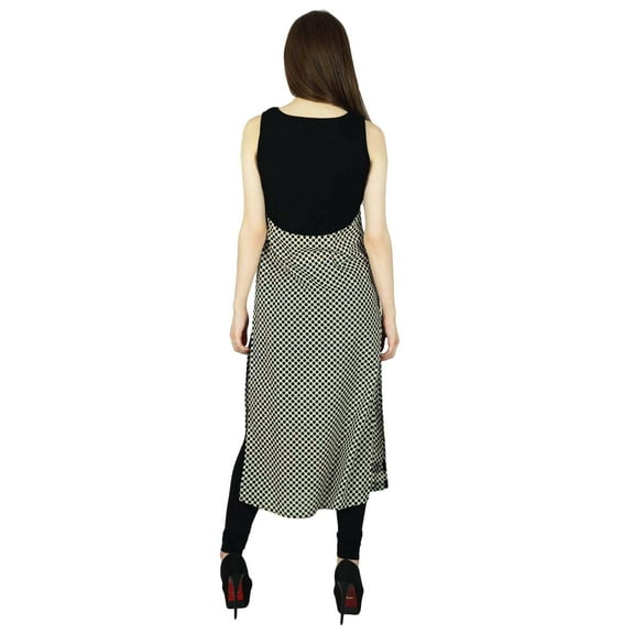 Phagun Polka Dot Printed Kurta Indian Designer Women Ethnic Kurti Cotton Dress