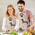 thumbnail image 3 of Dachshund and Paws Apron-Garden Aprons for Women with Pockets-Cotton Linen Waterproof Kitchen Cooking Gardening Aprons Adjustable for Kitchen,Cooking,BBQ and Salon 33x27 Inch, 3 of 7