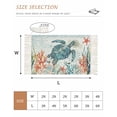 thumbnail image 2 of Coastal Turtle Bathroom Rug 2'x3', Summer Beach Nautical Coral Starfish Low Profile Front Entryway Rug with Tassels, Woven Cotton Washable Kitchen Mat Carpet for Foyer Bedroom Back Door Decor, 2 of 9