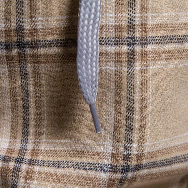 TMOYZQ Mens Big & Tall Flannel Hoodie Drawstring Hooded
