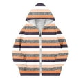 thumbnail image 5 of Delliss Girls' Fall Stripe Print Sweatshirt Casual Sports Zipper Long Sleeve Hooded Top Orange 4-5Years, 5 of 5