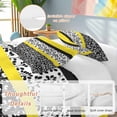 thumbnail image 3 of Black Yellow Bedding 3 Piece Duvet Cover Set Twin Size, Garden Floral Stripe Aesthetic Flower Boho Soft Microfiber Comforter Cover with Zipper Closure & Pillowcases, FadeResistant Quilt Cover, 3 of 9