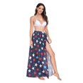 thumbnail image 2 of FORMRS Womens Long Sarong Beach Wrap Semi-Sheer Bikini Skirt Bathing Swimsuit Cover Up, Red White Stars, 2 of 7