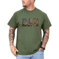 thumbnail image 3 of Patriotic Dad Shirt for Men American Flag Mountain Camo Graphic Tee Outdoor Father's Day Gift Military Green Shirt Adult L, 3 of 6
