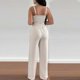 thumbnail image 4 of Puntoco Conjunto Casual De Dos Piezas De Algodón Y Lino De Color Sólido para Mujer con Tirantes Plisados Y Pantalones De Pierna Ancha Puntoco Puntoco-4969, 4 of 8