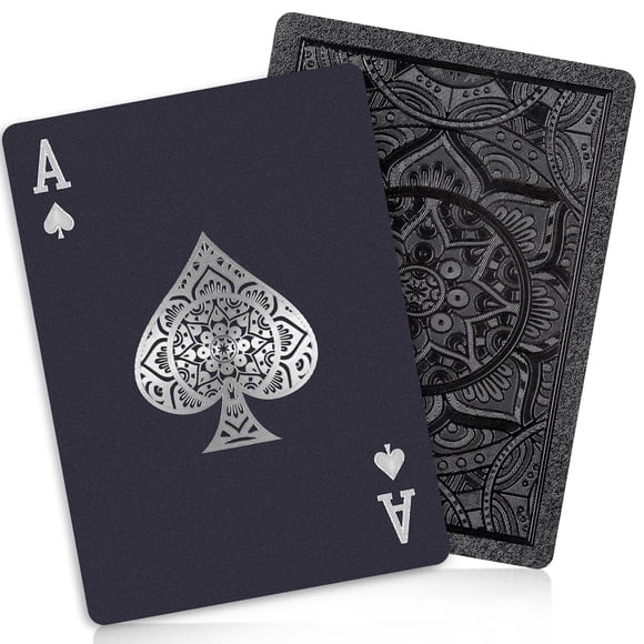 Baraja de cartas impermeable Wkchxd de plástico negro
