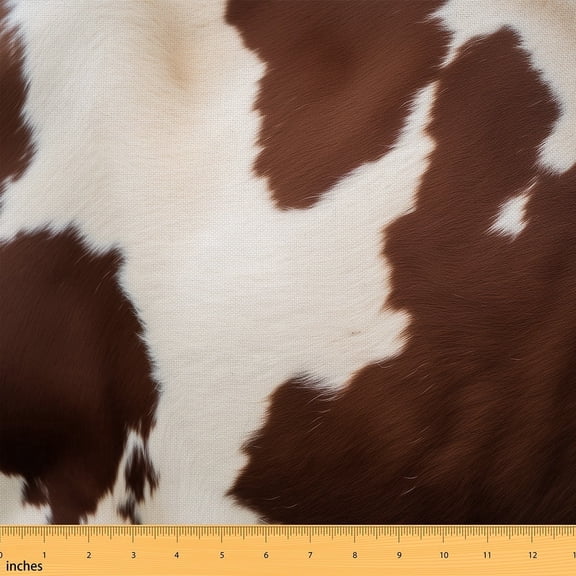 Cowhide Fabric By The Yard,Upholstery Fabric,Africa Wildlife Bull Cattle Cow Decorative Fabric,Western Farmhouse Milk Cow Animal Theme Indoor Outdoor Fabric,5 Yards