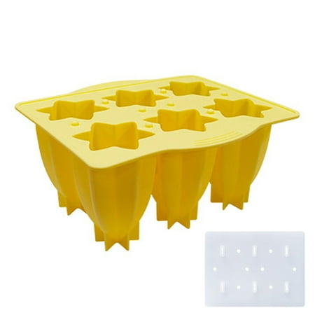 

Trayknick 6 Freezer Ice Lolly Mold Starfruit Shape Fine Workmanship DIY Tool Delicate Popsicle Silicone Mold for Kitchen