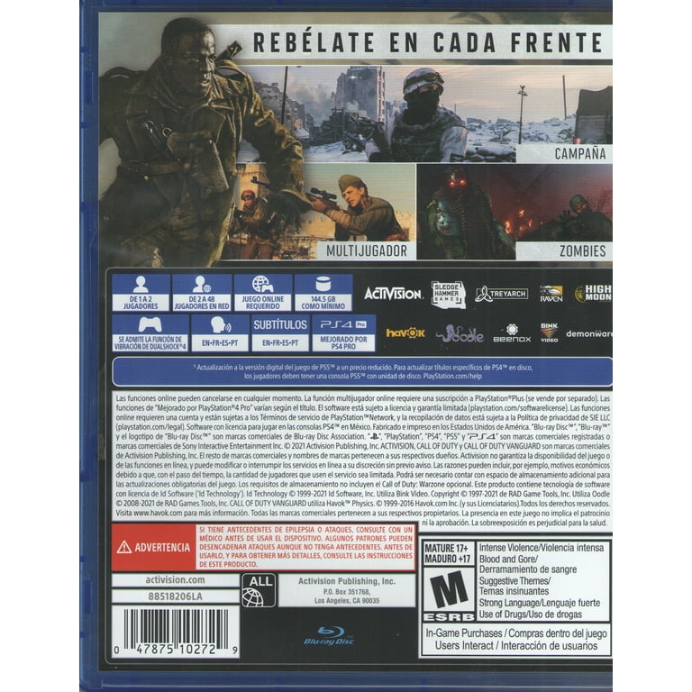 Call of Duty: Vanguard PS4 - Region Free, Physical Disc
