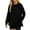 Black, variant on CAIVO Women Plus Size Ribbed Long Sleeve Side Slit Sweatshirt Crewneck Pullover Casual Loose Fit Tunic Tops Solid Color Lightweight Cozy Fall Streetwear