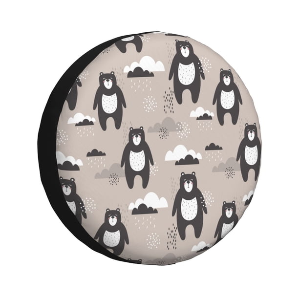 Balery Cartoon Bear Brown Cubiertas para Neumáticos - Protector Resistente para Neumáticos de Camioneta, SUV, Remolque, Camper y RV-14 inch
