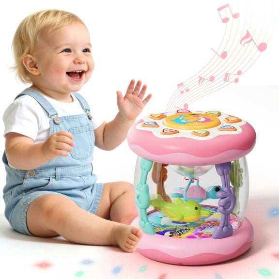 Baby Musical Toys, Toy for 1 Year Old, Baby Light Up Toys, Rotating Projector Infant Toys, Toys for Babies 6 12 Months, Christmas Birthday Gifts for Toddler