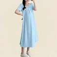 thumbnail image 3 of Xuniizn Robe de Maternité pour Femmes à Col Rond, Manches Courtes, Robe Confortable et Décontractée de Couleur Unie pour Baby Shower, M-2TG, 3 of 6