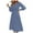 Blue, variant on Women's 2024 Casual Long Sleeve Crew Neck High Waist Smocked Flowy Tiered Midi Dress
