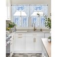 thumbnail image 4 of Cute Bow Swag Kitchen Curtains Sets for Windows 24 Inch Length, Blue Bowknot Minimalist Solid Color Short Window Curtain Panels Swags Valances and Tiers 3 Piece Set for Cafe/Dining Room, 4 of 5