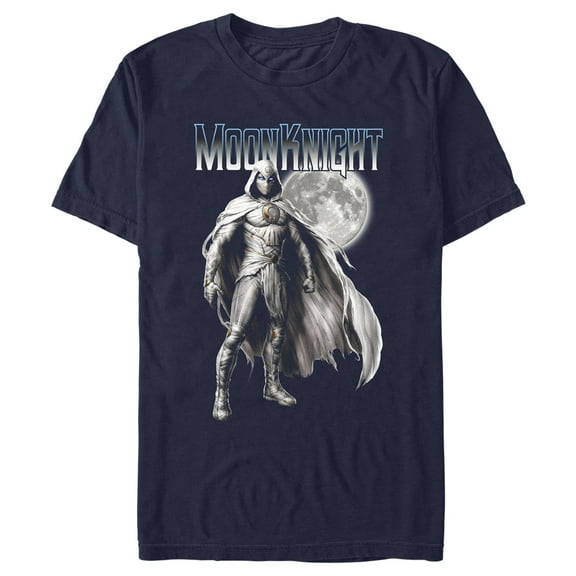Men's Marvel: Moon Knight The Lunar Protector Watching Graphic Tee Navy Blue Medium