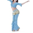 thumbnail image 4 of BellyLady Belly Dance Hip Scarf, Multi-Row Silver Coin Dance Skirt, Gift Idea-LightBlue, 4 of 5