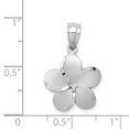 thumbnail image 2 of Diamond2Deal 14k Yellow Gold Dipped in White Rhodium Satin Diamond Cut Plumeria Pendant for Women, 2 of 4