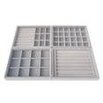 thumbnail image 2 of New Jewelry Classify and Organize Box Flannel Trinket Box Ring Earrings Earrings Bracelet Necklace Jewelry Display Storage Tray 3 Grids, 2 of 6