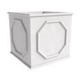 thumbnail image 3 of LeisureMod Sprout Fiberstone and MgO Clay Planter, Mid-Century Modern Square Planter for Indoor and Outdoor (White, 15 Inch), 3 of 5