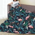 thumbnail image 6 of Pofeuu Flamingos And Birds Print Ultra-Soft Micro Fleece Blanket,for Bed Or Sofa,All Season Throw Blankets Flannel Blanket-80"x60", 6 of 7